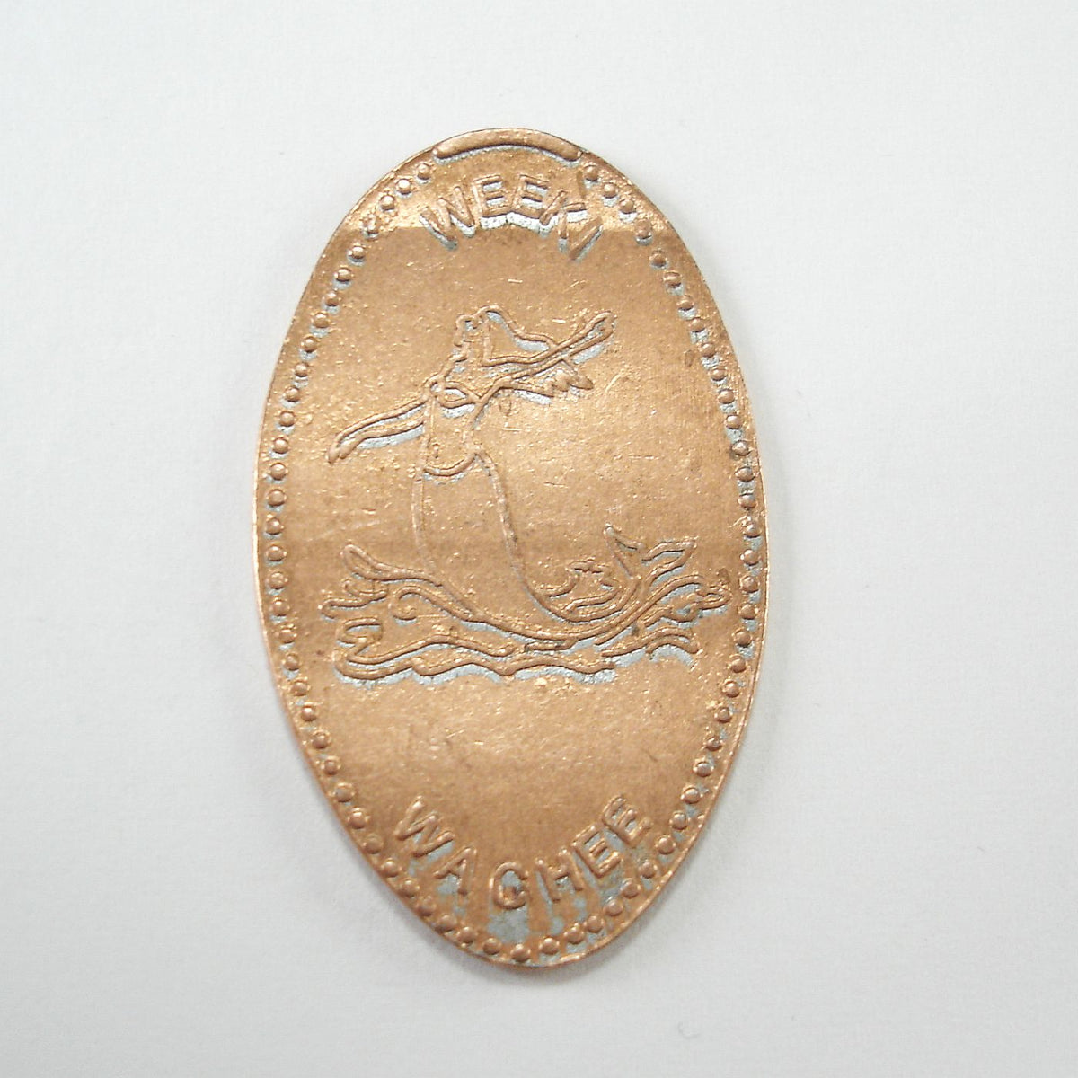 Pressed Penny Weeki Wachee Mermaid with Arms Outstretched Penny