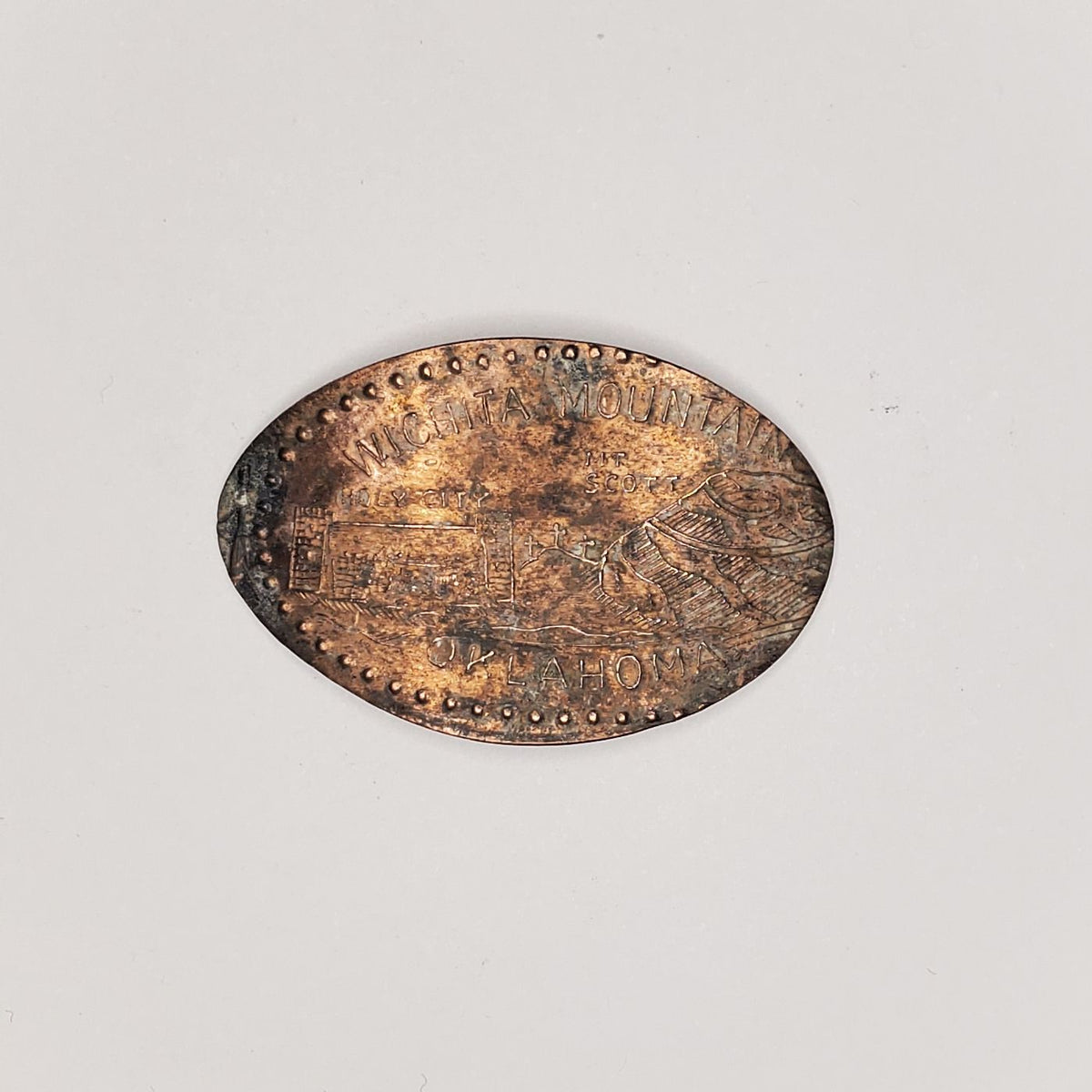 Pressed Penny Wichita Mountain Oklahoma Holy City and Mt. Scott