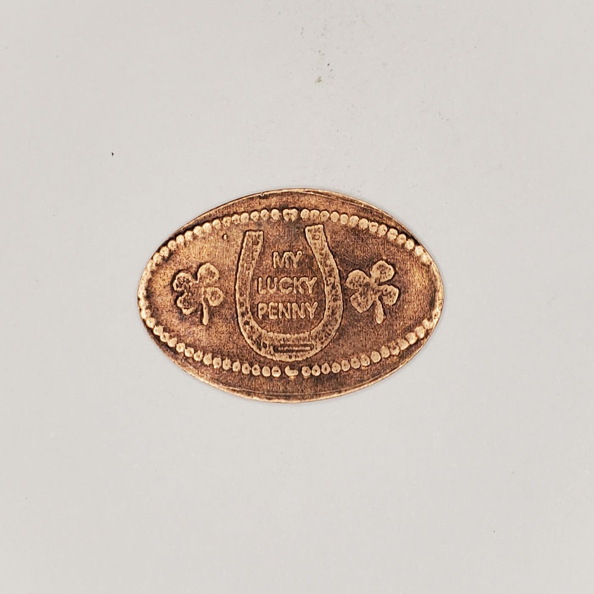 Pressed Penny: My Lucky Penny - Horseshoe and Clovers