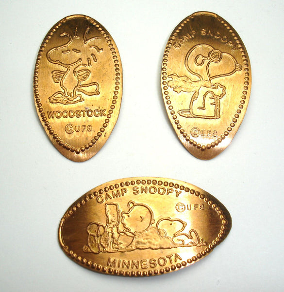 Camp Snoopy 3 Coin Set Retired Set A