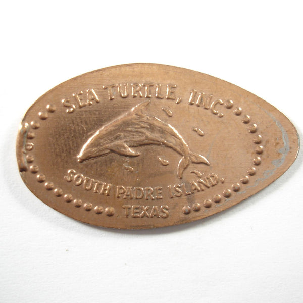 Pressed Penny: Sea Turtle, Inc. - South Padre Island, TX - Dolphin