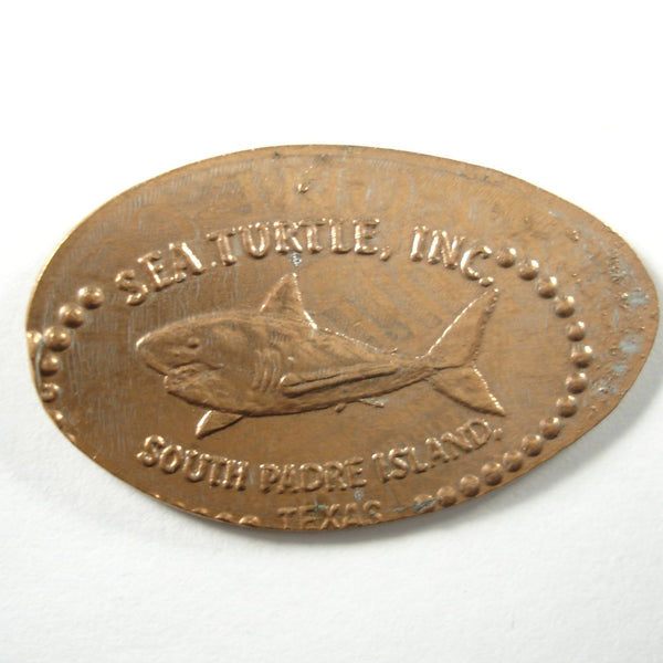 Pressed Penny: Sea Turtle, Inc. - South Padre Island, TX - Shark