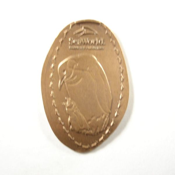 Pressed Penny: Seaworld - Mother and Baby Penguin