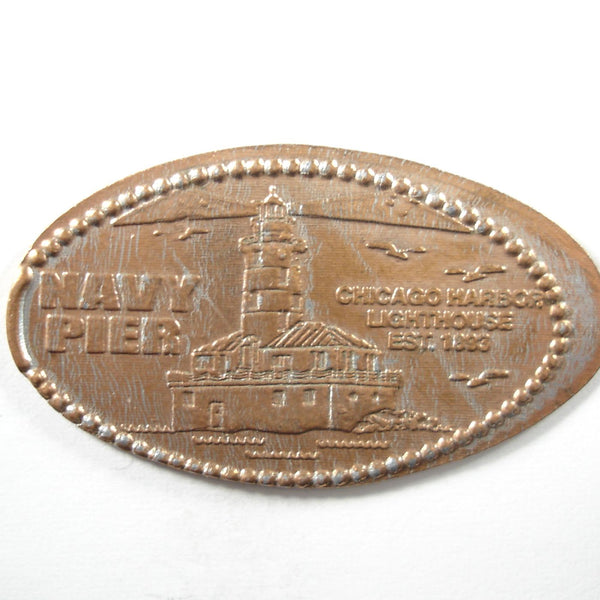 Pressed Penny: Navy Pier - Chicago Harbor Lighthouse Est 1893 - Lighthouse