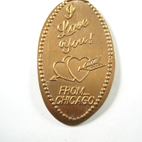 Pressed Penny: I Love You - From Chicago - Hearts