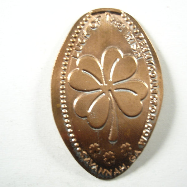 Pressed Penny: Luck of the Irish - Savannah, GA - Four Leaf Clover