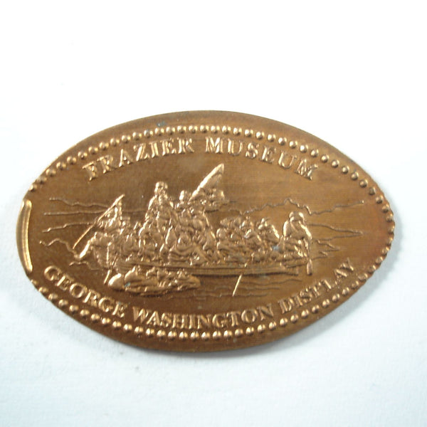 Pressed Penny: Frazier Museum - George Washington Display - Washington Crossing The Delaware