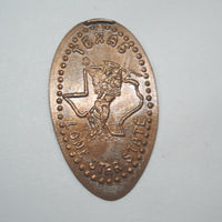 Pressed Penny: Texas Lone Star State - State Outline with Cowboy on Horse