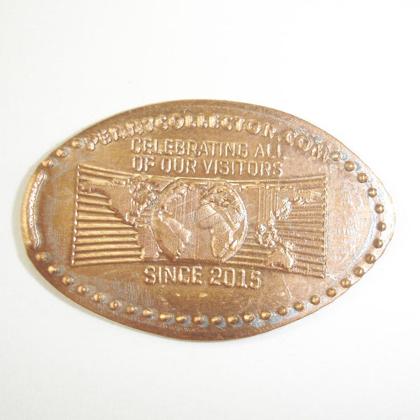 Pressed Penny: One World Observatory - Celebrating All of Our Visitors - World Map