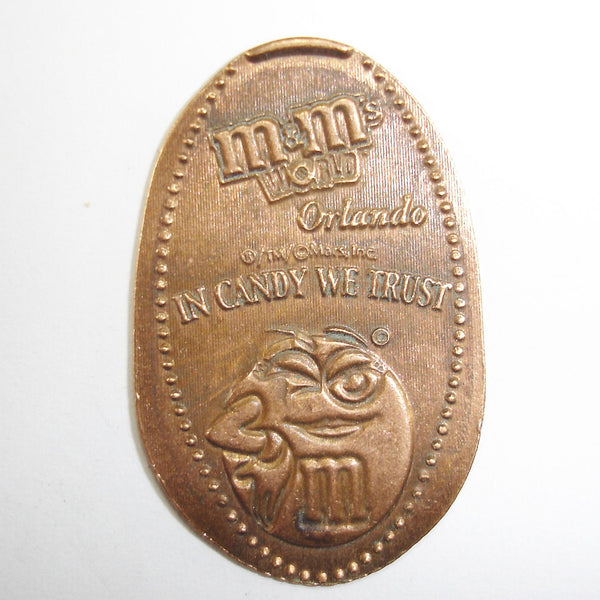 Pressed Penny: M&M Orlando - In Candy We Trust - Winking M&M