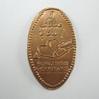 Pressed Penny: Porcupine Mountains - I Love You - Hearts
