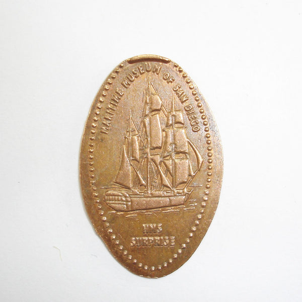 Pressed Penny: Maritime Museum of San Diego - HMS Surprise - Ship