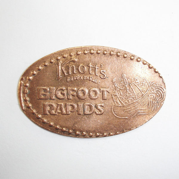 Pressed Penny: Knotts Berry Farm - Bigfoot Rapids - People in Raft