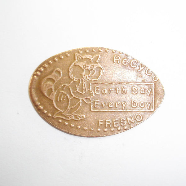 Pressed Penny: Earth Day Every Day - ReCyCo Fresno - Racoon