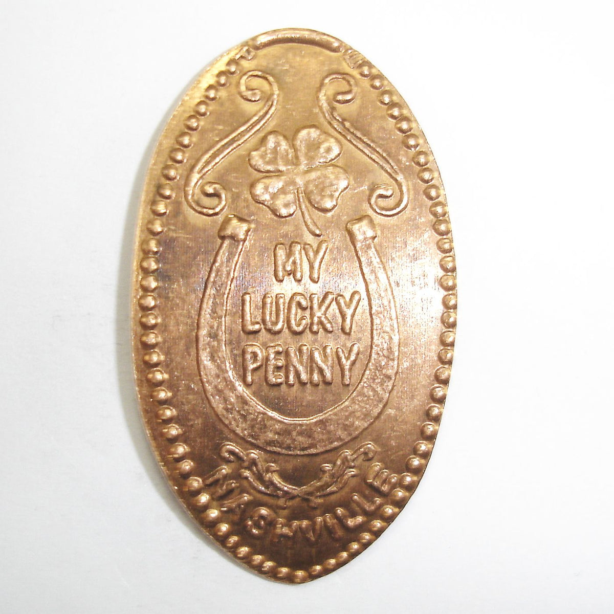 Pressed Penny My Lucky Penny Nashville Horseshoe and Four Leaf Cl
