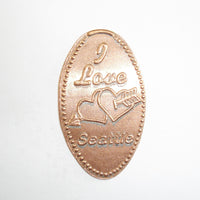 Pressed Penny: I Love Seattle - 2 Hearts