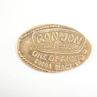 Pressed Penny: Ron Jon Surf Shop - Cocoa Beach, FL - One of a Kind Logo