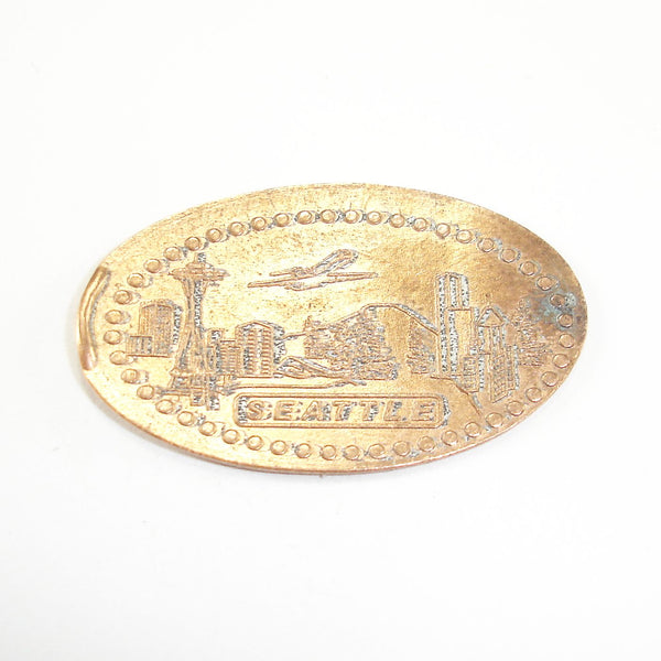 Pressed Penny: Seattle - Skyline with Airplane