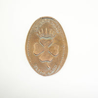 Pressed Penny: My Lucky Penny - Ellis Island - Four-Leaf Clover with Crown