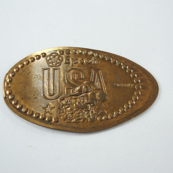 Pressed Penny: Disney Epcot - USA - Mickey Mouse in a Baseball Cap