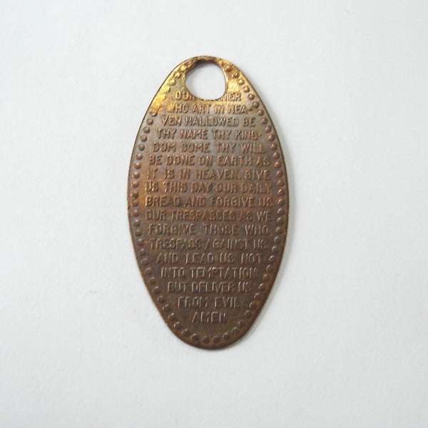 Pressed Penny: The Lord's Prayer with Jewelry Hole