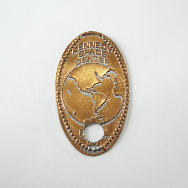 Pressed Penny: Kennedy Space Center - Earth with Jewelry Hole