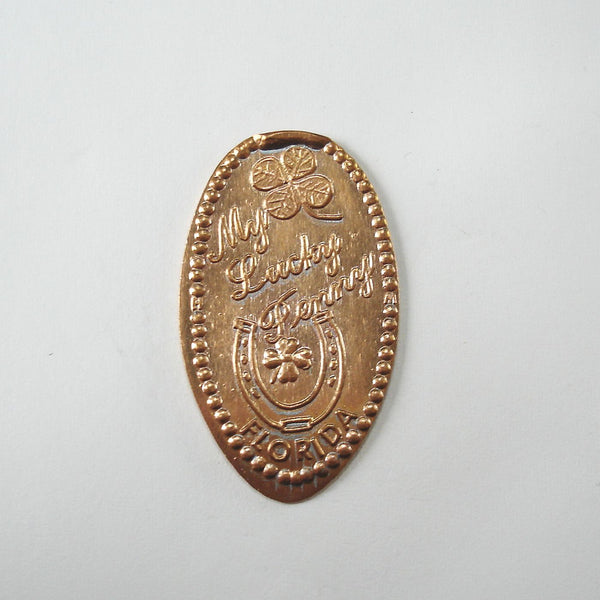 Pressed Penny: My Lucky Penny - Florida - Horseshoe and Four-Leaf Clover