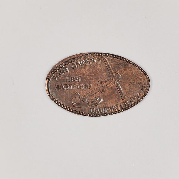 Pressed Penny: Fort Gaines - Dauphin Island AL - USS Hartford - Anchor