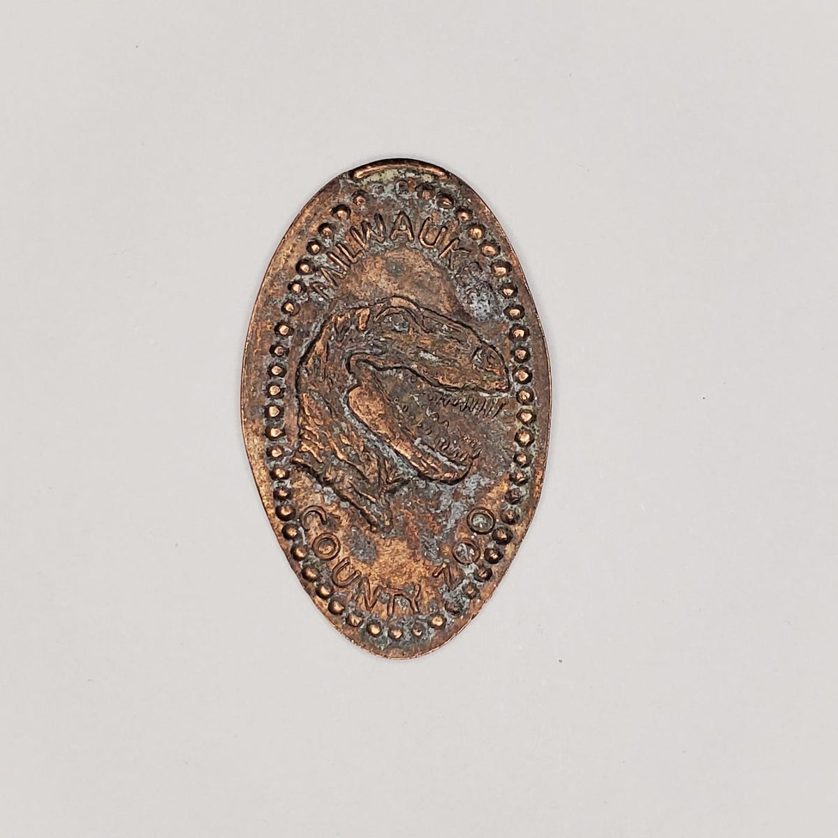 Pressed Penny Milwaukee County Zoo Dinosaur (b) Penny Presses