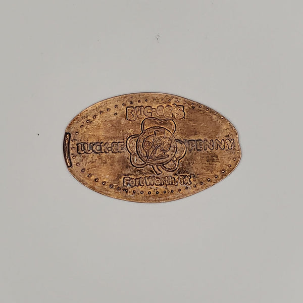 Pressed Penny: Buc-ees Luck-ee Penny - Fort Worth TX - Beaver in Four Leaf Clover