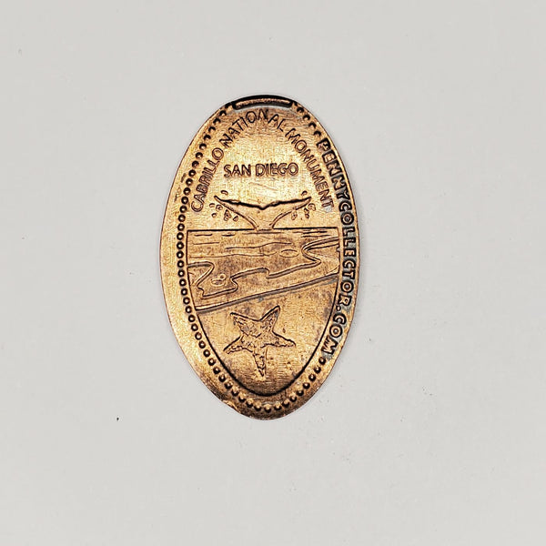 Pressed Penny: Cabrillo National Monument - San Diego - Whale Tail