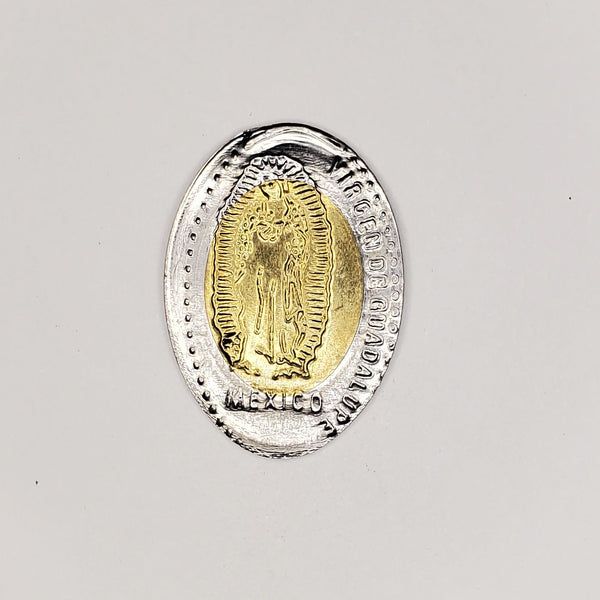 Pressed Penny: Virgen de Guadalupe - Peso - Mary Mother of Jesus (b)