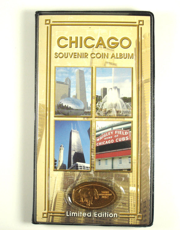 Chicago Souvenir Coin Album with Bonus Coin Penny Presses